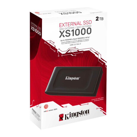 Kingston - Disco Sólido XS1000 SXS1000/2000G - 2TB. USB 3.2 GEN2. 1050 Mb/s Lectura / 1000 Mb/s Escr 001