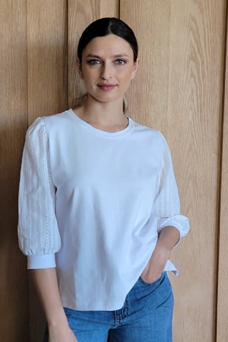 Remera Rose Broderie Blanco