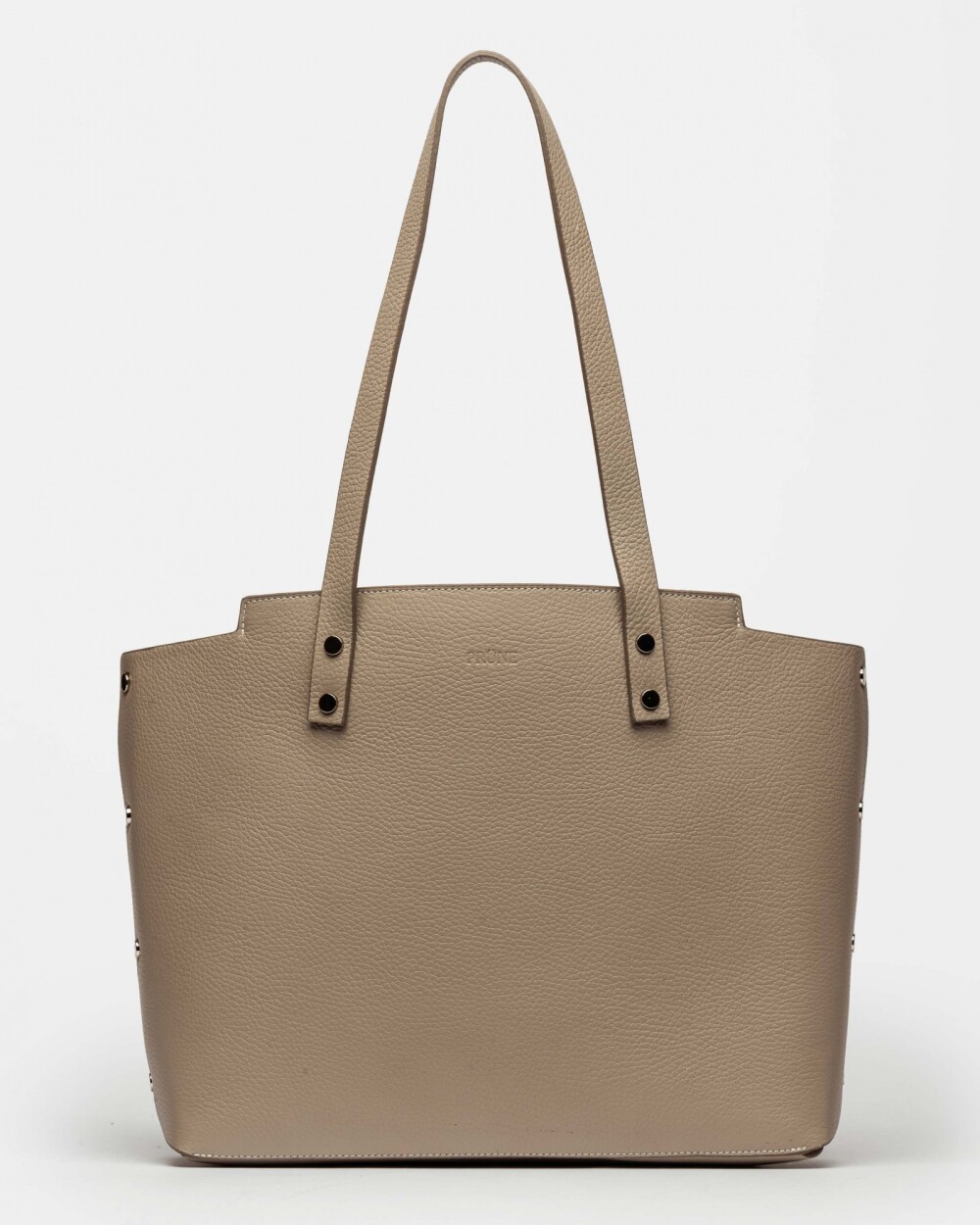 Shopper Menorca En Cuero Graneado Taupe