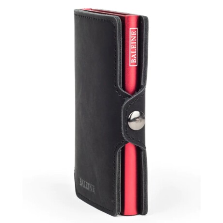 Billetera Baleine Kansas en Aluminio y Cuero con Protección RFID Dark Red