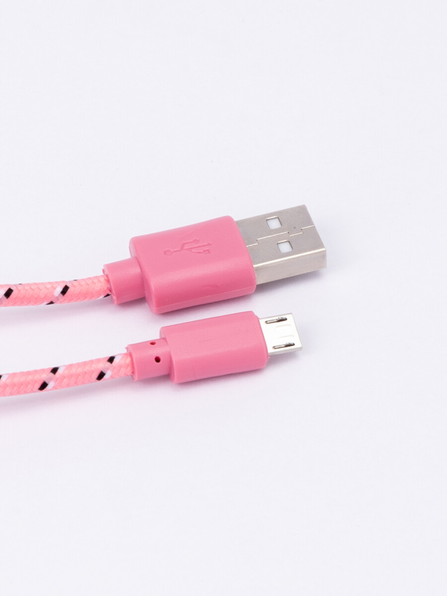 Cable tipo cordón para Android- Rosa 