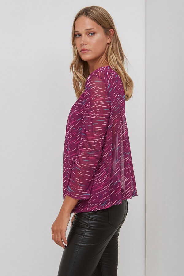 Blusa Tul Print VIOLETA/MULTI