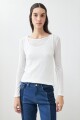 Remera doble capa texturizada crudo