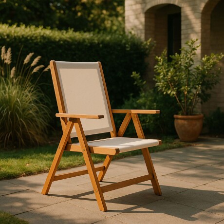 SILLA RECLINABLE MADERA NATURAL-BEIGE PLAYACAR