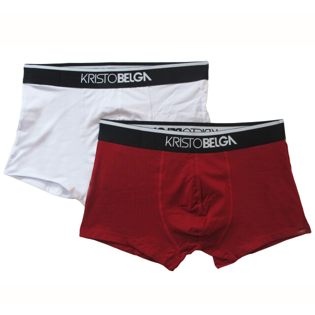 Boxer de Hombre KristoBelga BOXER Pack X 2 Blanco - Bordó