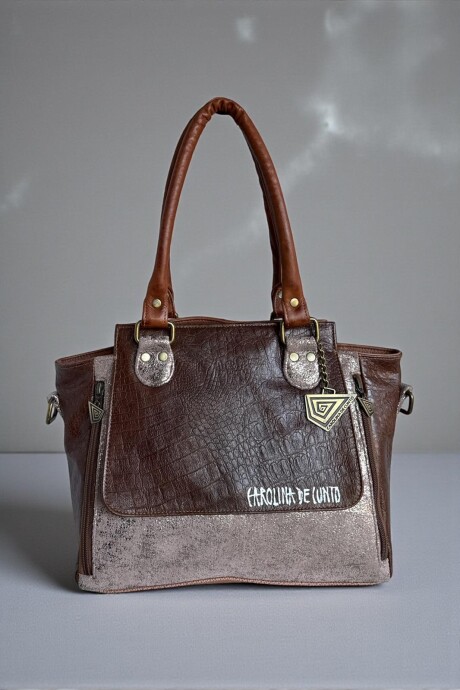 Cartera MILA Combinada Marrón Jaspeado Cartera MILA Combinada Marrón Jaspeado