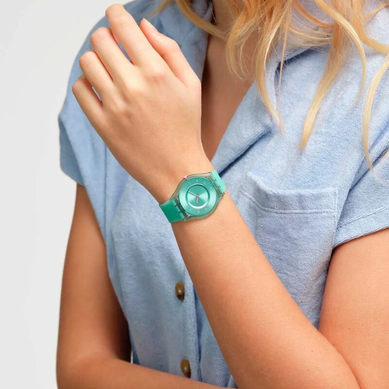 Reloj Swatch Pastelicious Teal SS08L100 de silicona Verde