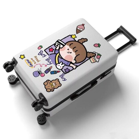 Valija Pequeña CarryOn Infantil 4 Ruedas 360º Dibujo Muñeca Blanco