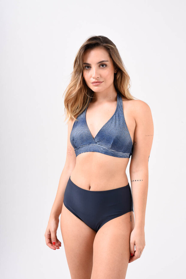 Bikini Marilyn con Bikini Alta Gris/Azul