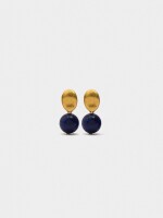 Pendientes Cortos Con Resina azul