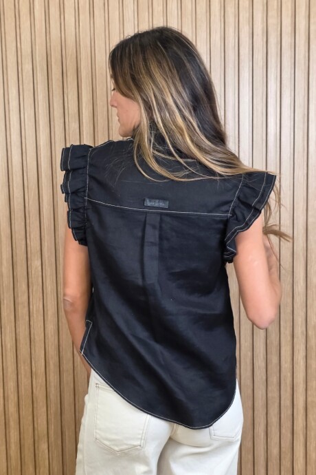 Musculosa Coco Lino Negro