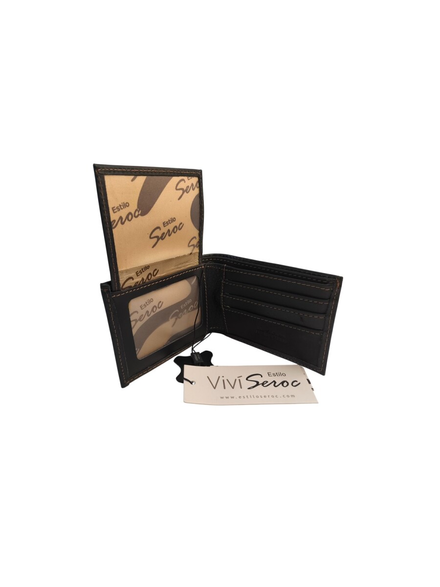 Billetera de cuero con visor - Marrón 