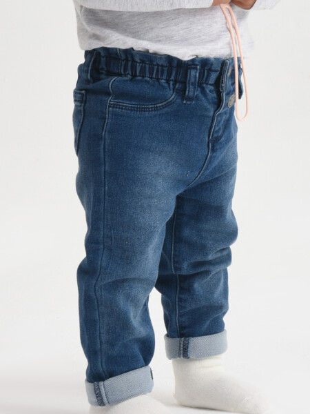 Pantalón de jean paper bag Azul