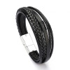 Pulsera de cuero para hombre color negro Pulsera De Cuero Para Hombre Color Negro