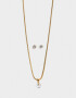 Bijouterie Set Bañada en Oro Set De Bijouterie Con Cubic Zirconia - Dorado