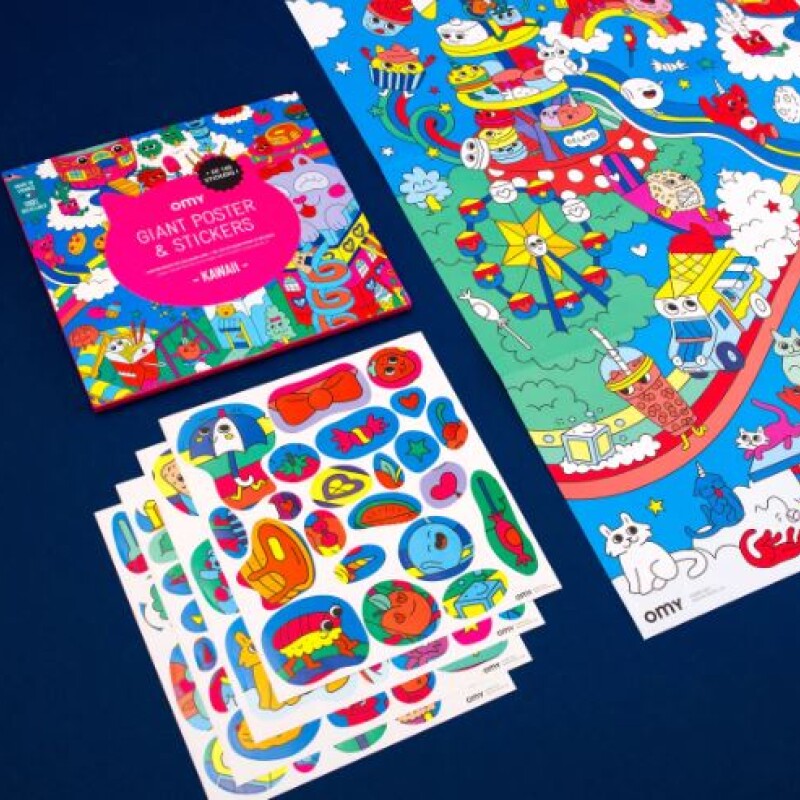 Poster para completar con stickers Kawaii