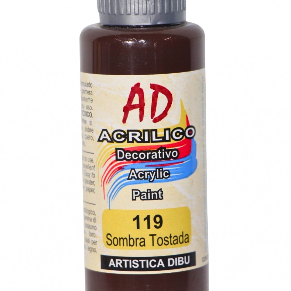PINTURA ACRILICA ARTISTICA DIBU 60 ML. DIFERENTES COLORES COLOR SOMBRA TOSTADA 119