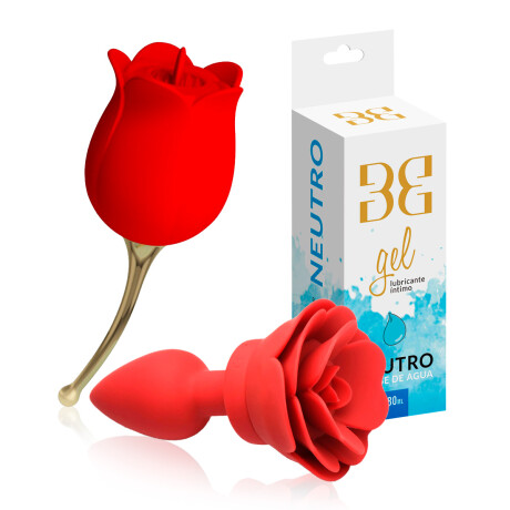 KIt Rosas Vibrador Plug + Gel Neutro KIt Rosas Vibrador Plug + Gel Neutro