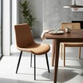 Silla de comedor Tapizada Negra Marrón