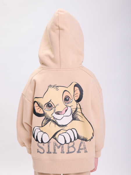 Canguro deportivo estampado Beige