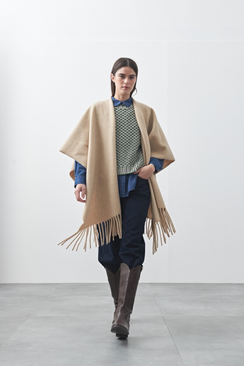 PONCHO FAVA Beige