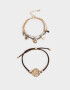 Pulseras Flexibles Sets Mostacillas Set 3 Pulseras Flexibles Con Mostacillas - Dorado