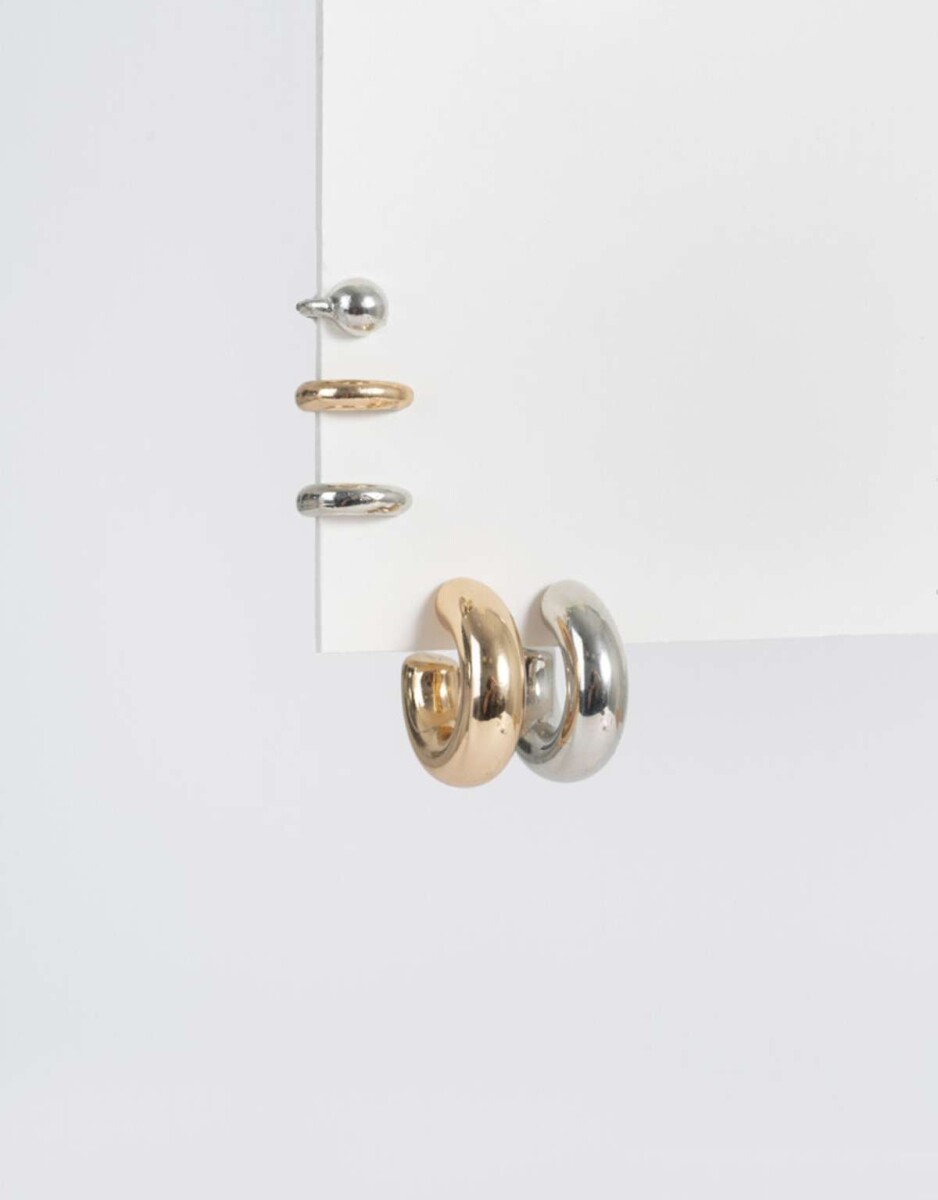 Set De Aros Mixplating Chunky - Combinacion Bicolor 