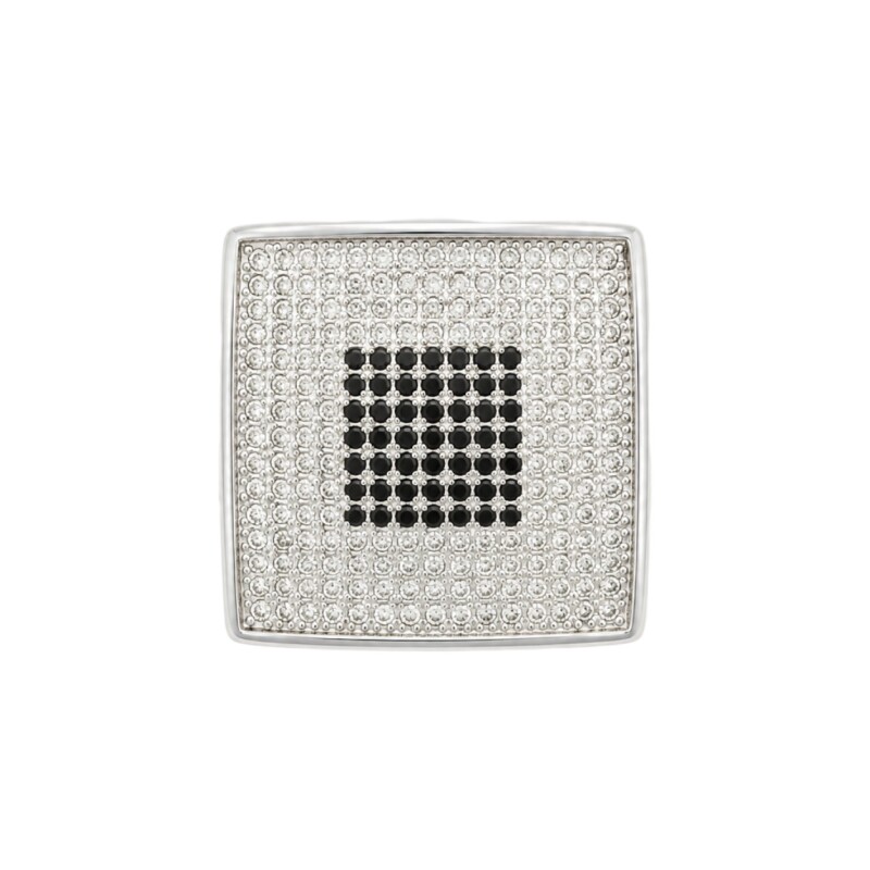 Anillo Cuadrado - Plata 925 - Zirconias y Zirc. Negras AN4771 conpiedra