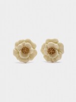 Pendientes Maxi Flor De Resina beige