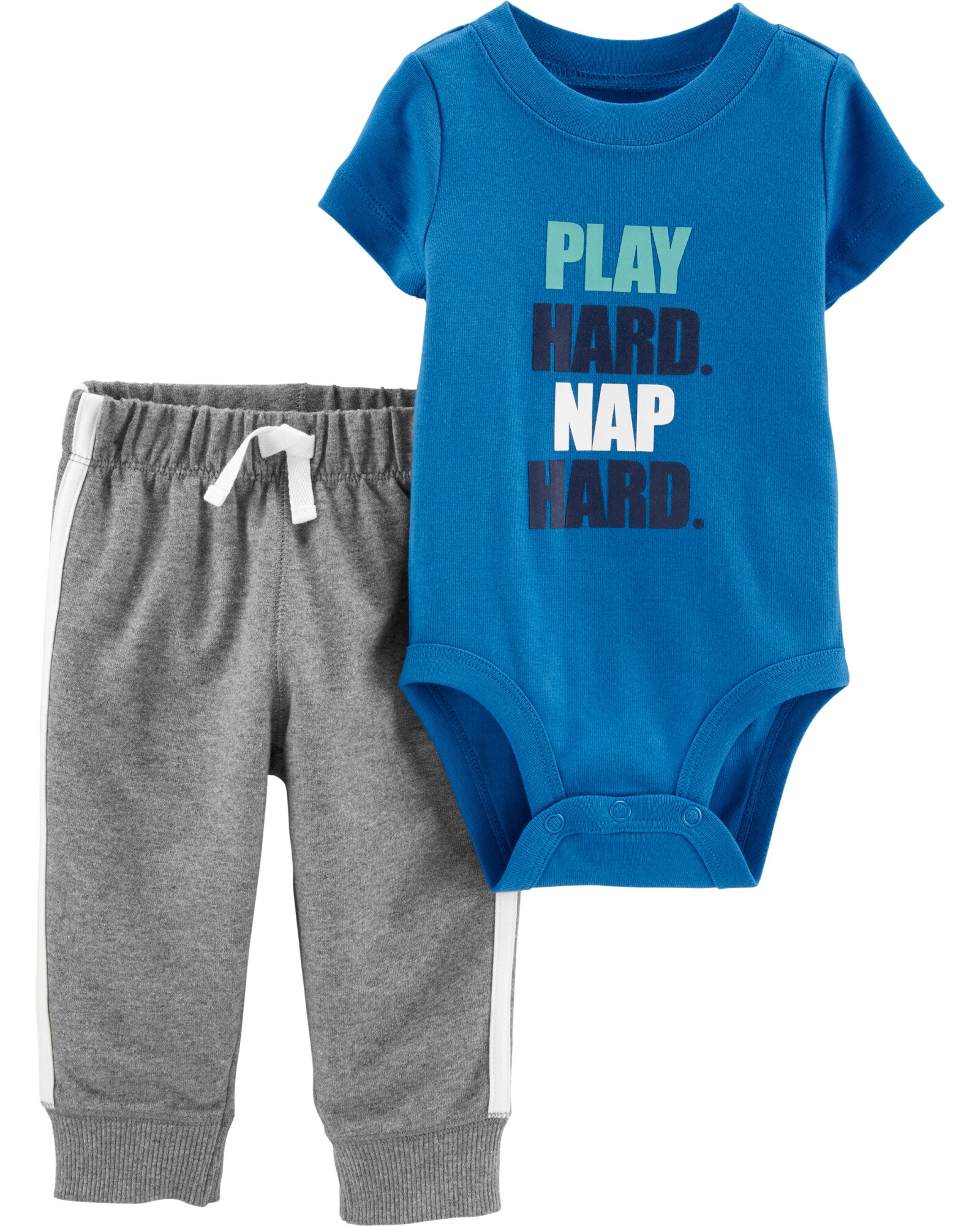 Set dos piezas de algodón, pantalón y body manga corta Sin color