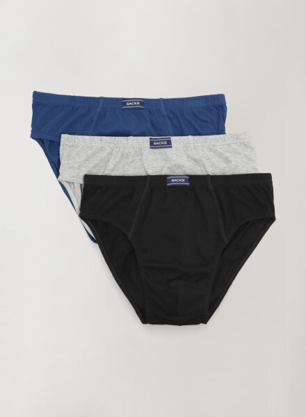 PACK 3 SLIPS ALGODÓN NEGRO