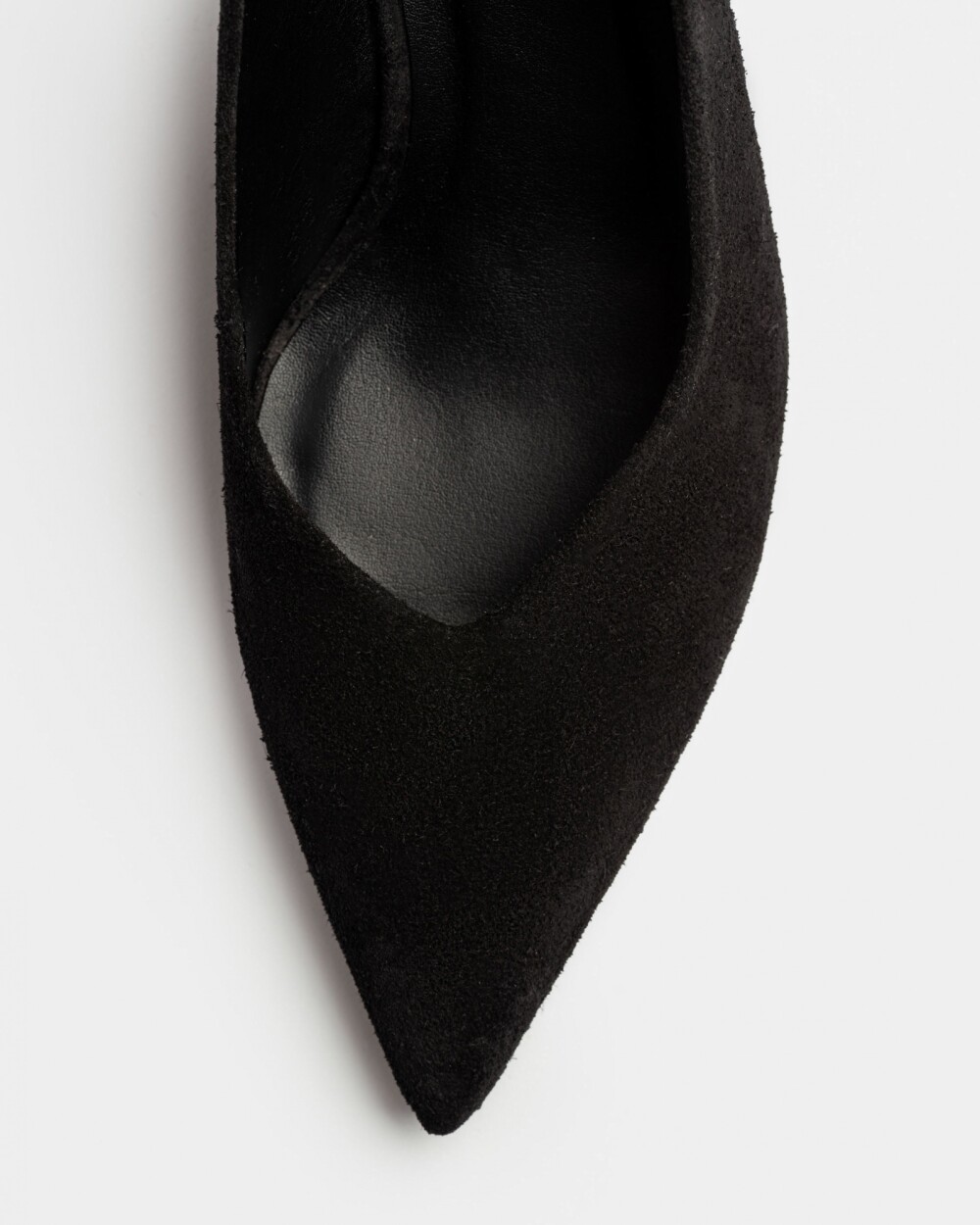 Stiletto Bianca en cuero gamuza Negro