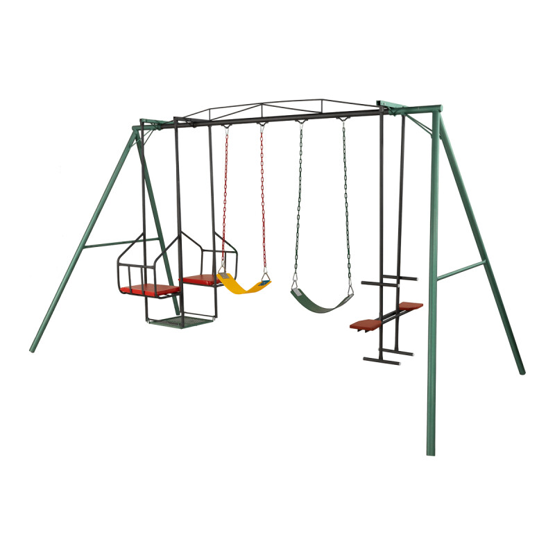 Hamaca de Plaza con caballito, silla doble y 2 hamacas de cincha altura 2,15 mts Hamaca de Plaza con caballito, silla doble y 2 hamacas de cincha altura 2,15 mts