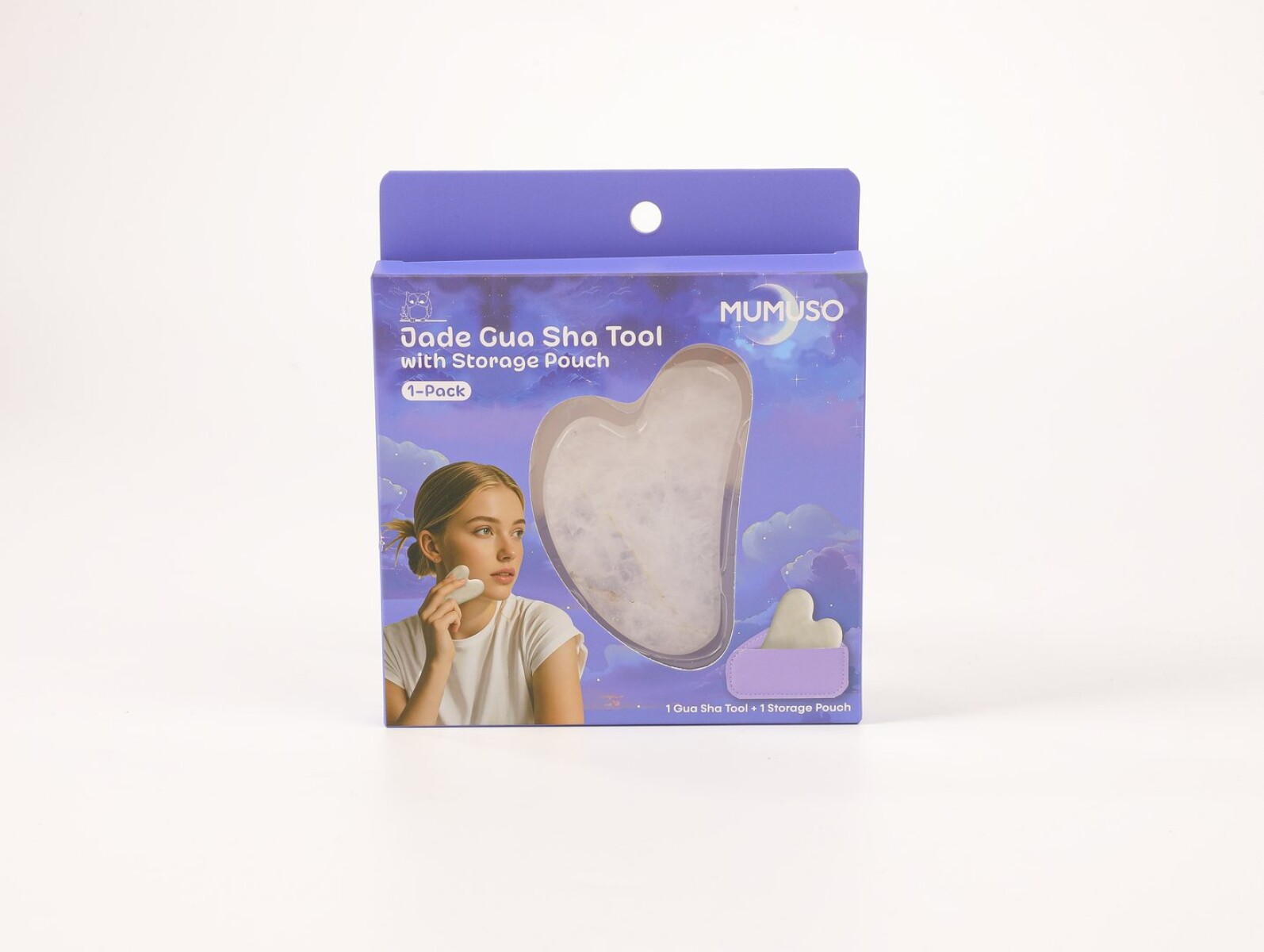 HERRAMIENTA GUA SHA DE JADE SERIE CIELO ESTRELLADO CON ESTUCHE 