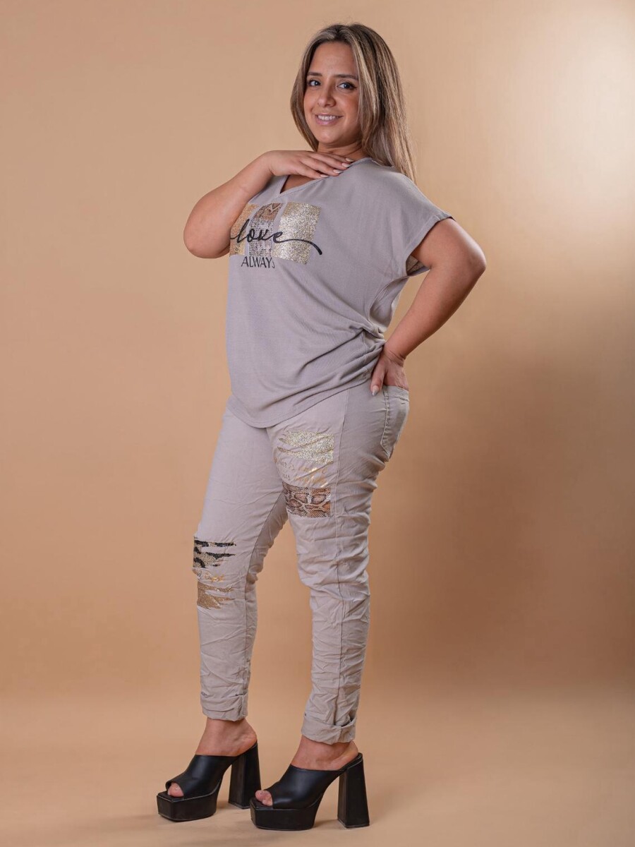 Pantalón de lycra italiano visón