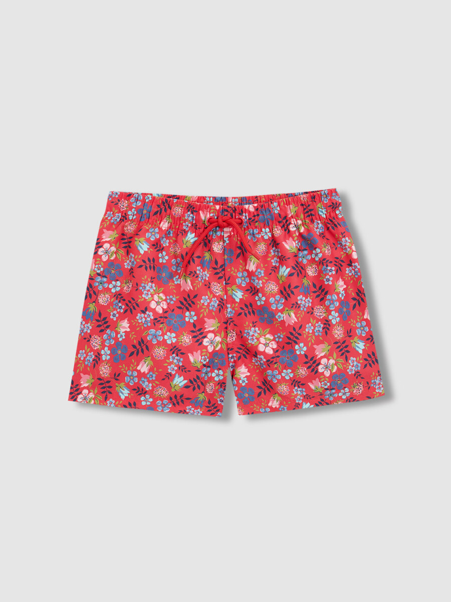 Traje De Baño Estampado Liberty Fresa Brillante