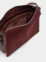 Bolso De Hombro Efecto Piel burdeos