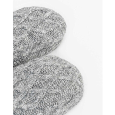 Pantuflas Tejidas Gris Claro