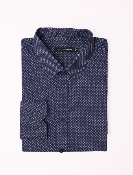 Camisa m/l estampada marino