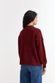 Sweater escote redondo con ochos ROJO