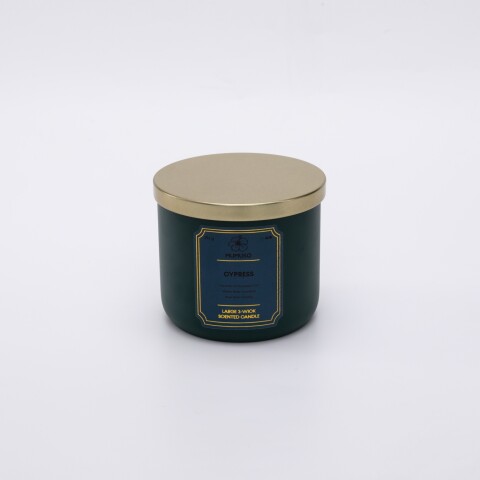 VELA PERFUMADA GRANDE DE 3 MECHAS (CIPRÉS/396 G) VELA PERFUMADA GRANDE DE 3 MECHAS (CIPRÉS/396 G)