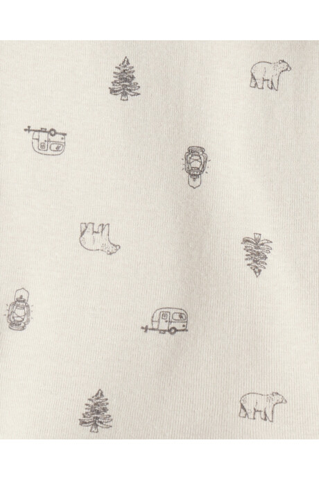 Set tres piezas, chaleco de sherpa, pantalón y body, diseño oso Sin color