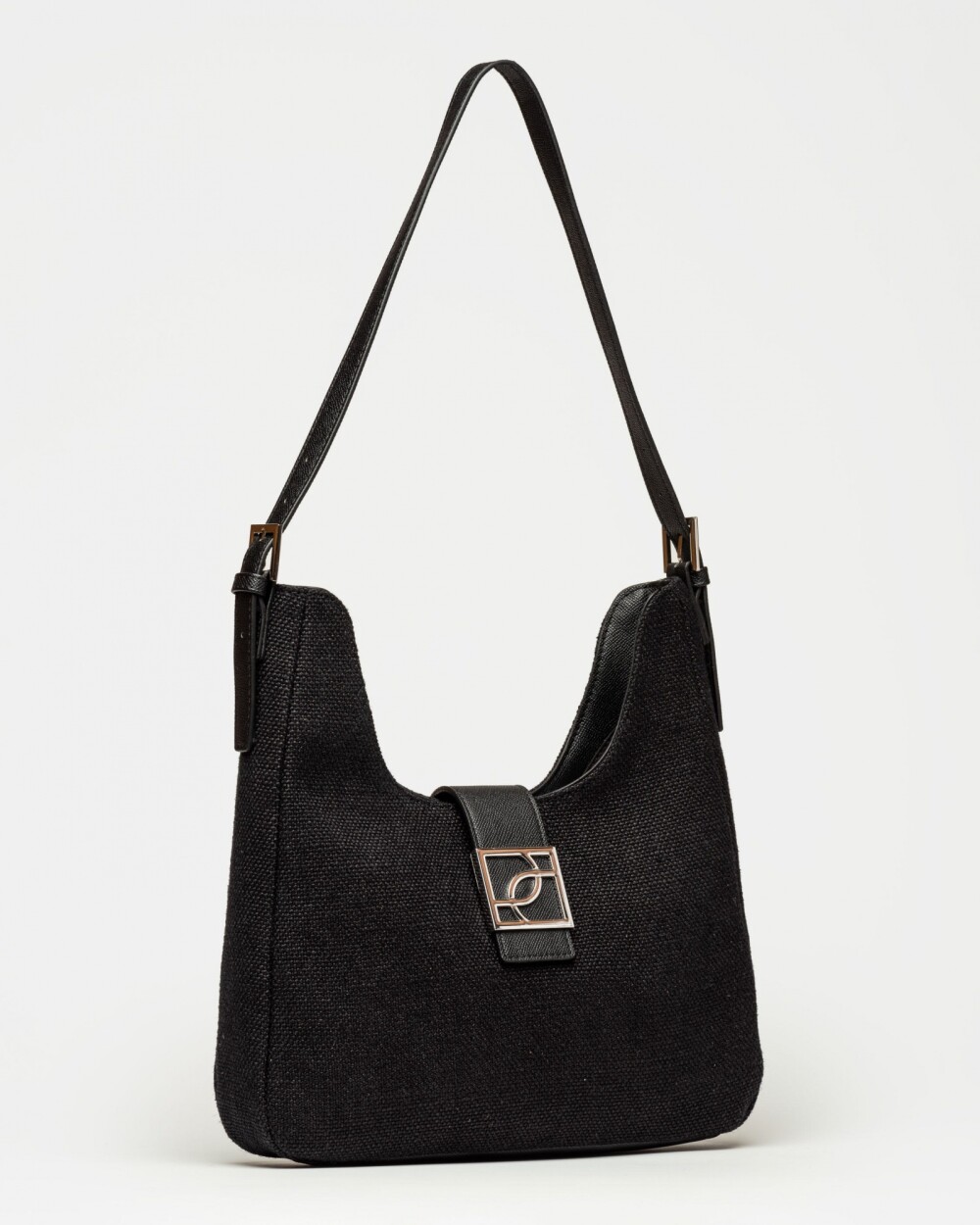 Cartera al hombro Signature en canvas Negro