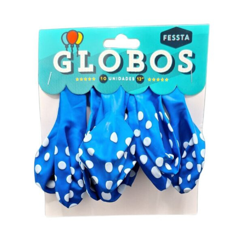 Globo x10 Diseño Lunares Fessta Azul