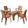 Juego Jardín Patio Rattan 4 Sillas + Mesa UV Turca Capuccino