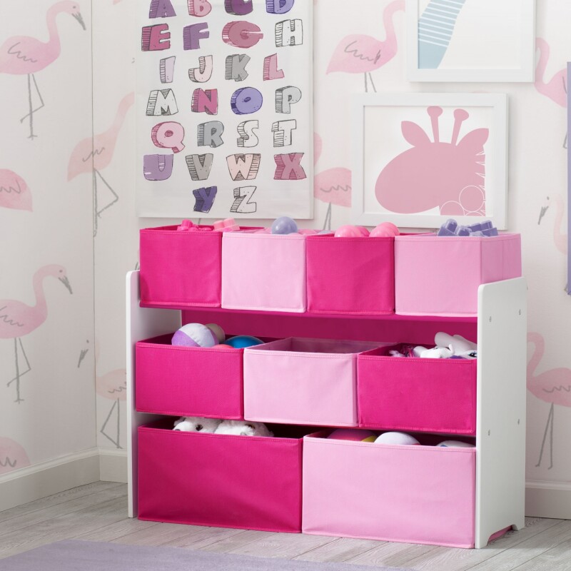 Organizador de 9 contenedores rosado y fuccia Organizador de 9 contenedores rosado y fuccia