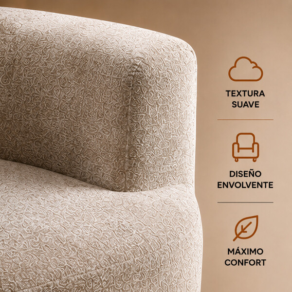 Sillón Puff ComboHome Kumo Redondo Corderito Diseño Premium Blanco 1