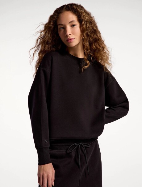 BUZO CON PUÑOS ELASTIZADOS NEGRO