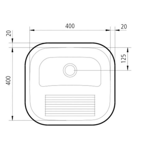 Pileta Acero Inoxidable Para Cocina 40X40X22.2 Tipo Lavadero Tramontina 000
