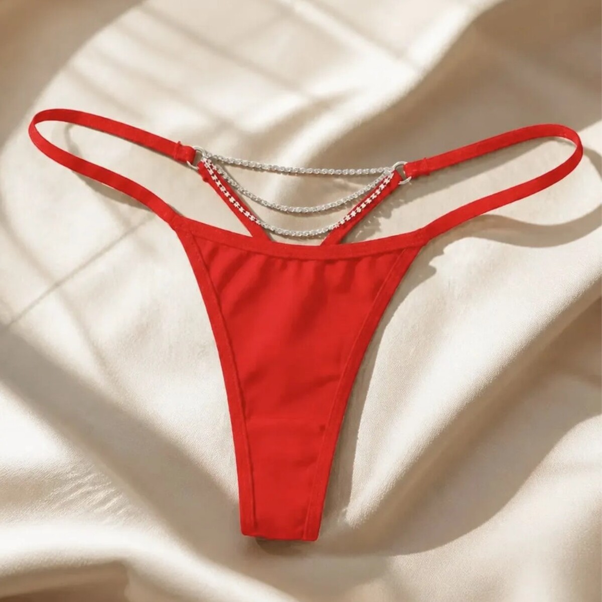 Tanga Cola Less Con Aplique - Rojo 
